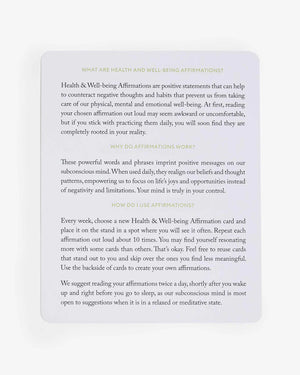 HEALTH AND WELL-BEING AFFIRMATION CARDS
