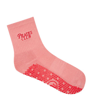 CREW NON SLIP GRIP SOCKS PILATES CLIB ROSE