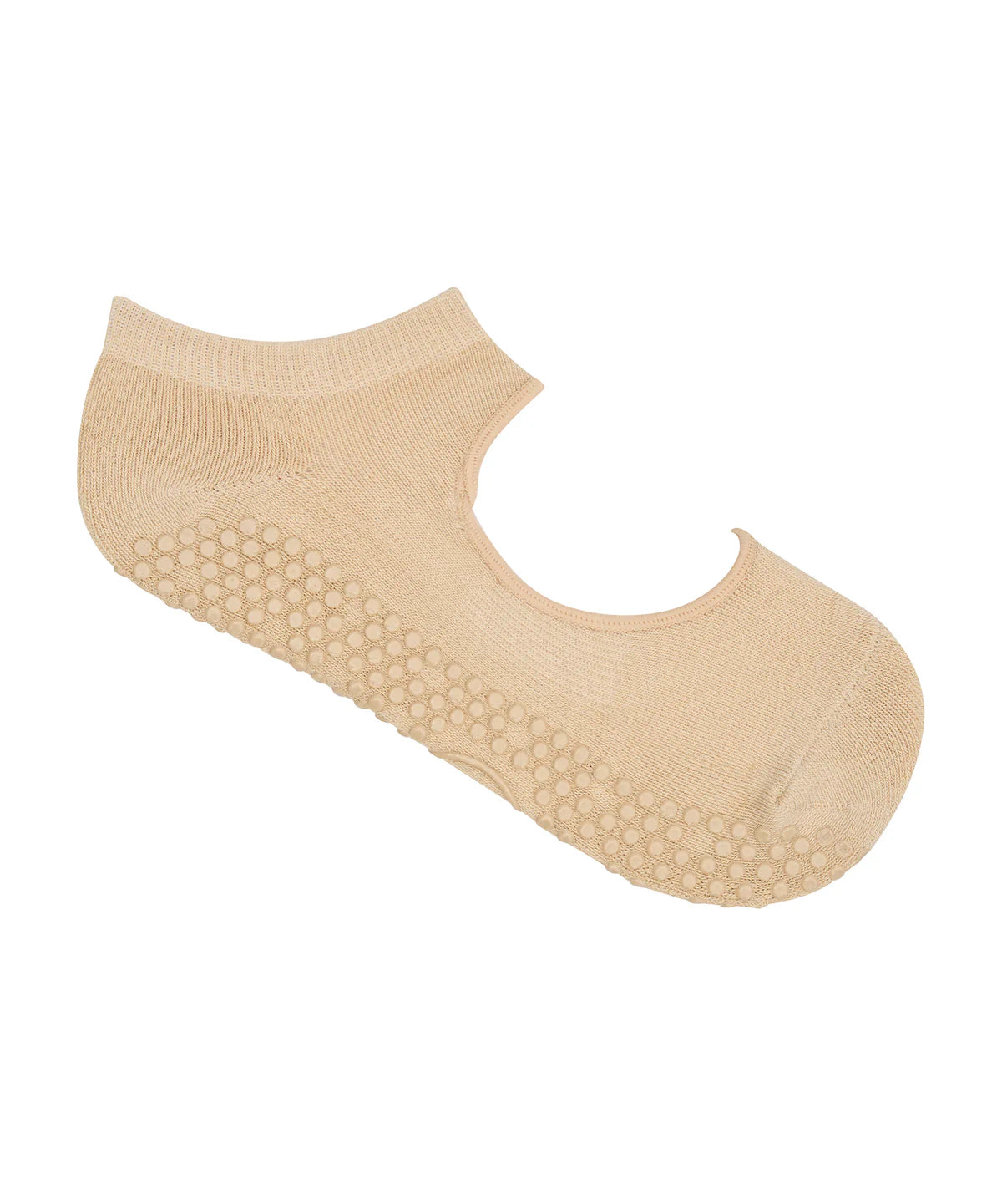 SLIDE ON NON SLIP GRIP SOCKS ALMOND