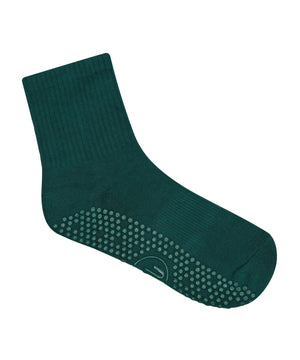 CREW NON SLIP GRIP SOCKS IN FOREST GREEN
