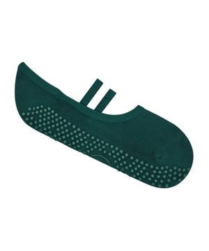 BALLET NON SLIP GRIP SOCKS FOREST GREEN