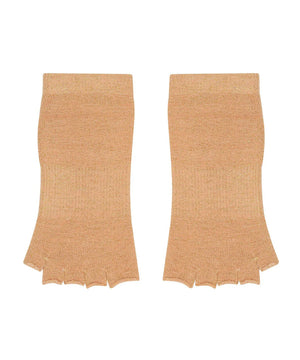 TOELESS NON SLIP GRIP SOCKS GLITTER PEACH