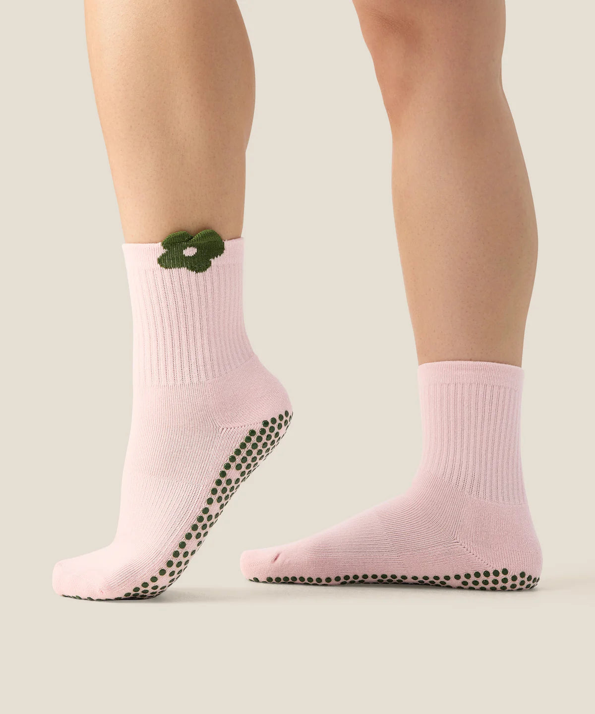 CREW GRIP SOCKS FLOWER PATCH BLUSH