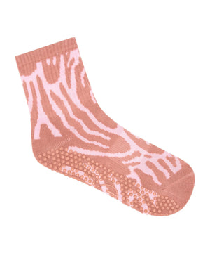 CREW NON SLIP GRIP SOCKS GRAPEFRUIT CORAL