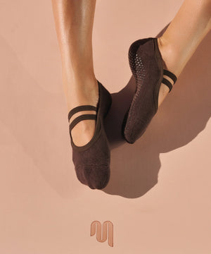 BALLET NON SLIP GRIP SPCKS CHOCOLATE