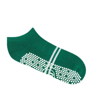 CLASSIC LOW RISE GRIP SOCKS EMERALD STRIPE