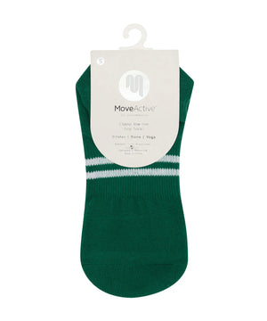 CLASSIC LOW RISE GRIP SOCKS EMERALD STRIPE