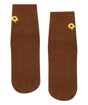 CREW NON SLIP GRIP SOCKS SUNFLOWER FIELDS
