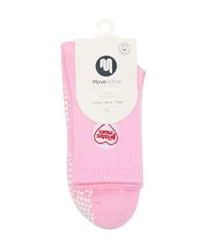 CREW NON SLIP GRIP SOCKS PILATES MOM