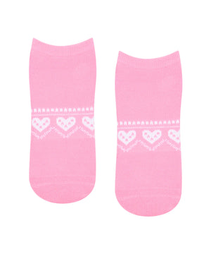 CLASSIC LOW RISE GRIP SOCKS ALPINE HEART ROSE