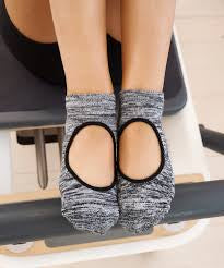 SLIDE ON NON SLIP GRIP SOCKS MONOCHROME MARBLE