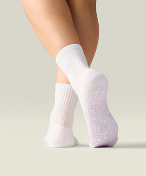CREW NON SLIP GRIP SOCKS PILATES CLUB IVORY
