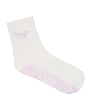 CREW NON SLIP GRIP SOCKS PILATES CLUB IVORY