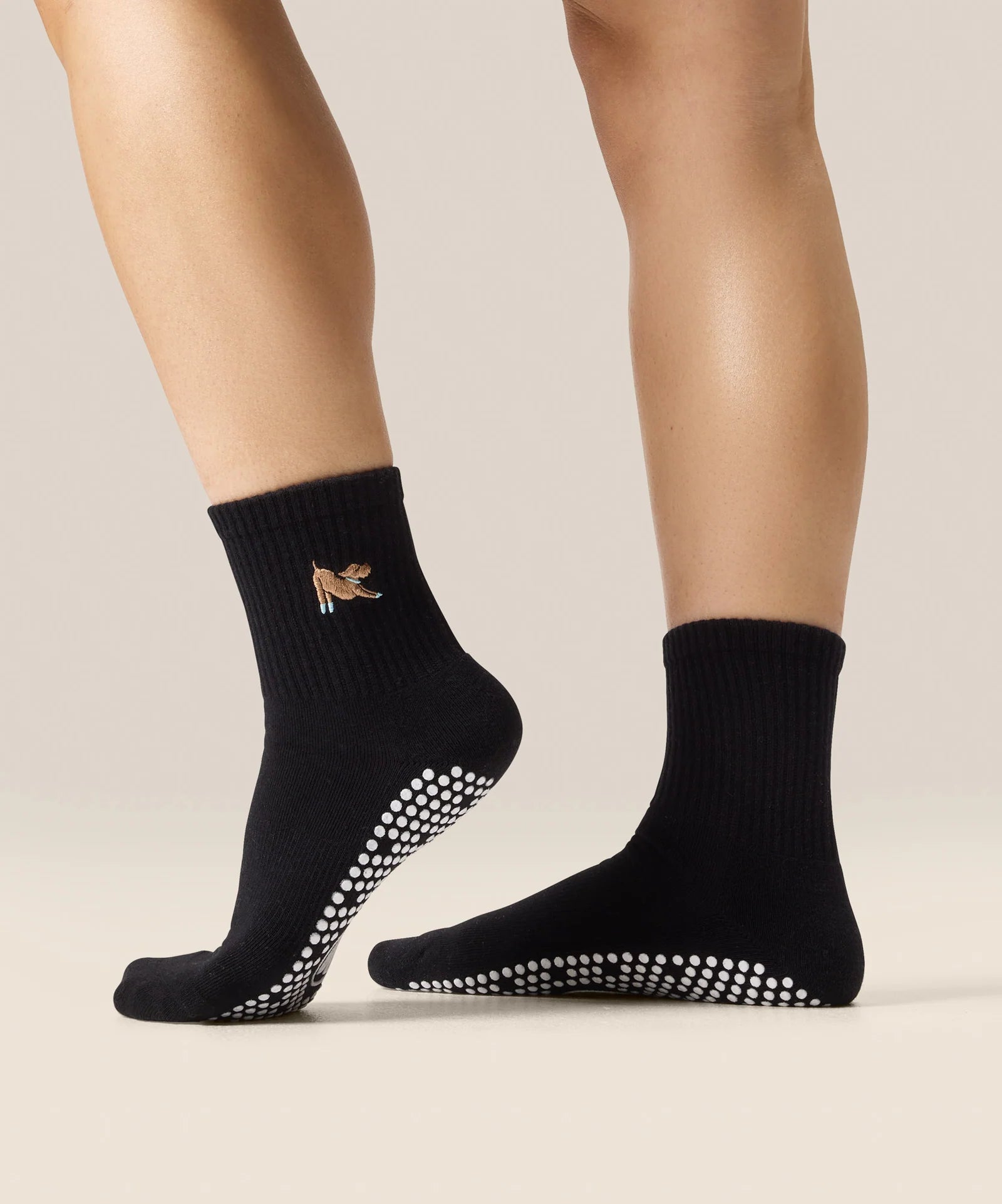 CREW NON SLIP GRIP SOCKS PILATES PUP