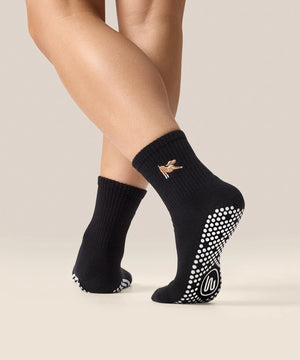 CREW NON SLIP GRIP SOCKS PILATES PUP