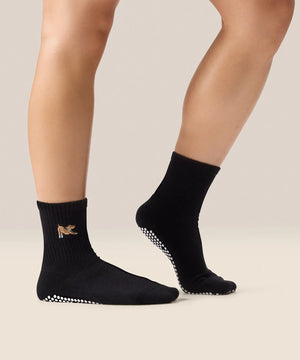 CREW NON SLIP GRIP SOCKS PILATES PUP
