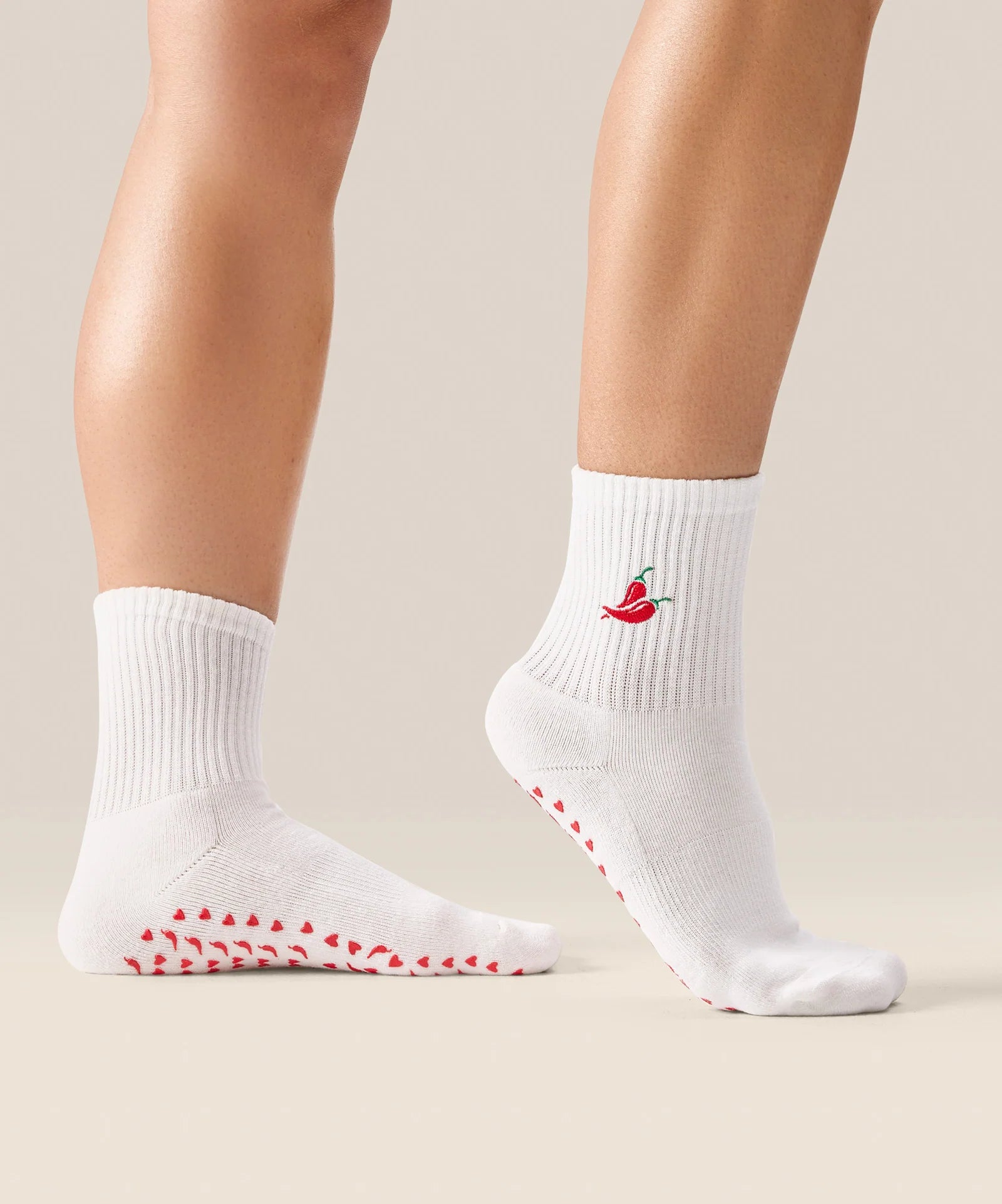 CREW NON SLIP GRIP SOCKS SPICY CHILLI