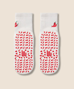 CREW NON SLIP GRIP SOCKS SPICY CHILLI