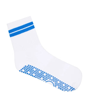 CREW NON SLIP GRIP SOCKS COBALT STRIPE