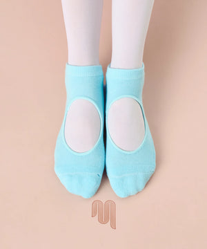 SLIDE ON NON SLIP GRIP SOCKS ICE BLUE