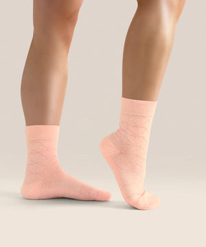 CREW NON SLIP GRIP SOCKS PARFAIT PINK HEARTS