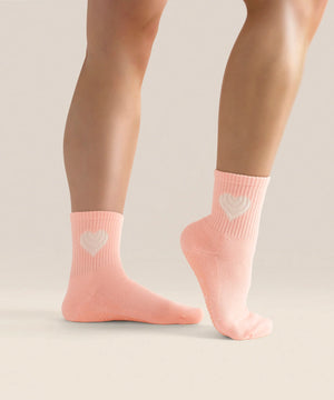 CREW NON SLIP GRIP SOCKS STRAWBERRY HEART