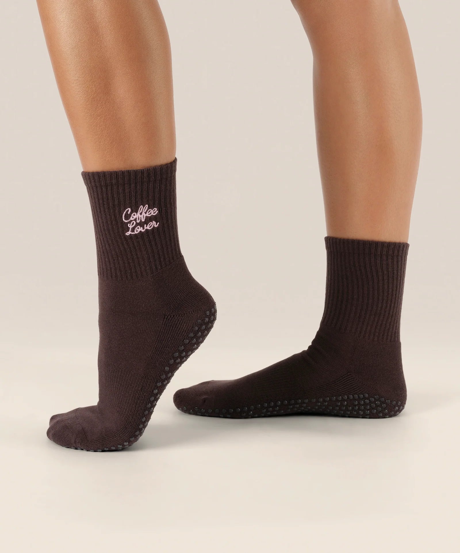 CREW NON SLIP GRIP SOCKS COFFEE LOVER
