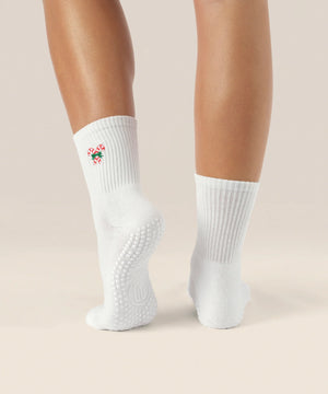 CREW NON SLIP GRIP SOCKS CANDY CANE