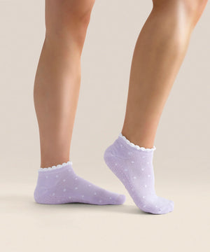 CLASSIC LOW RISE GRIP SOCKS LAVENDER SPOTS