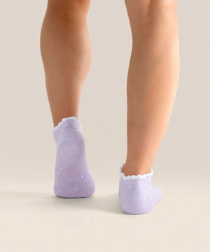 CLASSIC LOW RISE GRIP SOCKS LAVENDER SPOTS