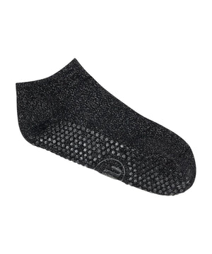 CLASSIC LOW RISE GRIP SOCKS - BLACK SPARKLE FRILL