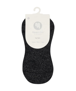 CLASSIC LOW RISE GRIP SOCKS - BLACK SPARKLE FRILL